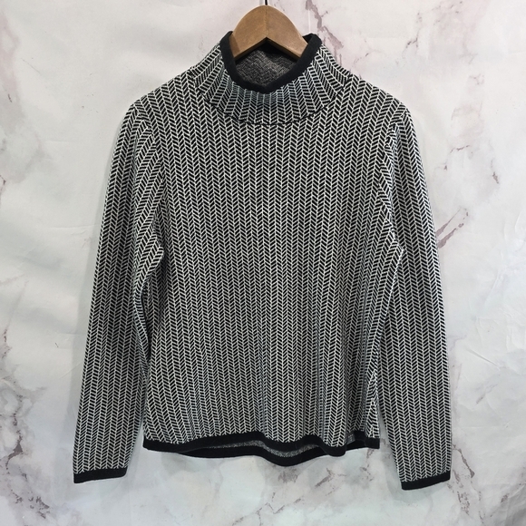 Title nine Sweaters - Title Nine Sweater Womens Medium Black Merino Wool Pullover Barra Mock Neck